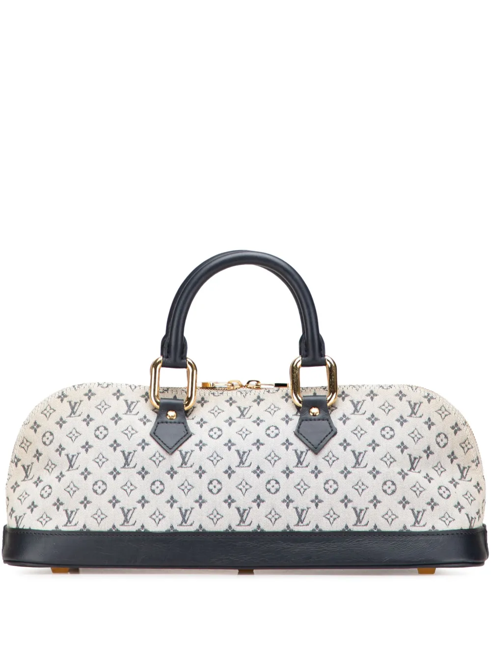 Pre-owned Louis Vuitton 2002 Monogram Mini Lin Alma Horizontal Handbag In Gray