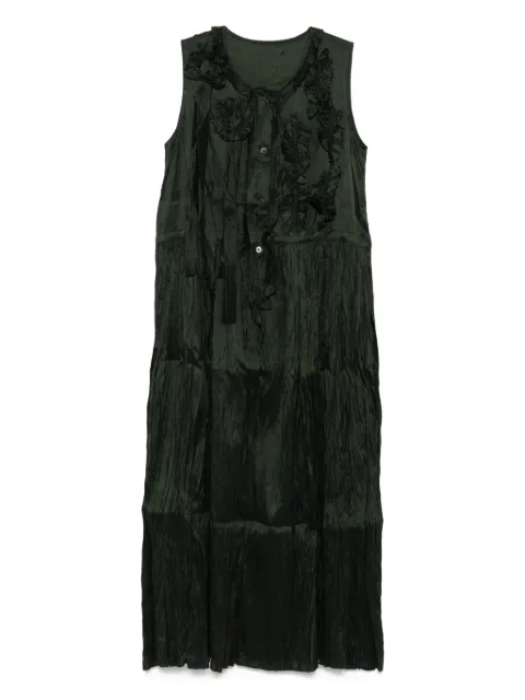 Christian Peau flowers-embellishment midi dress
