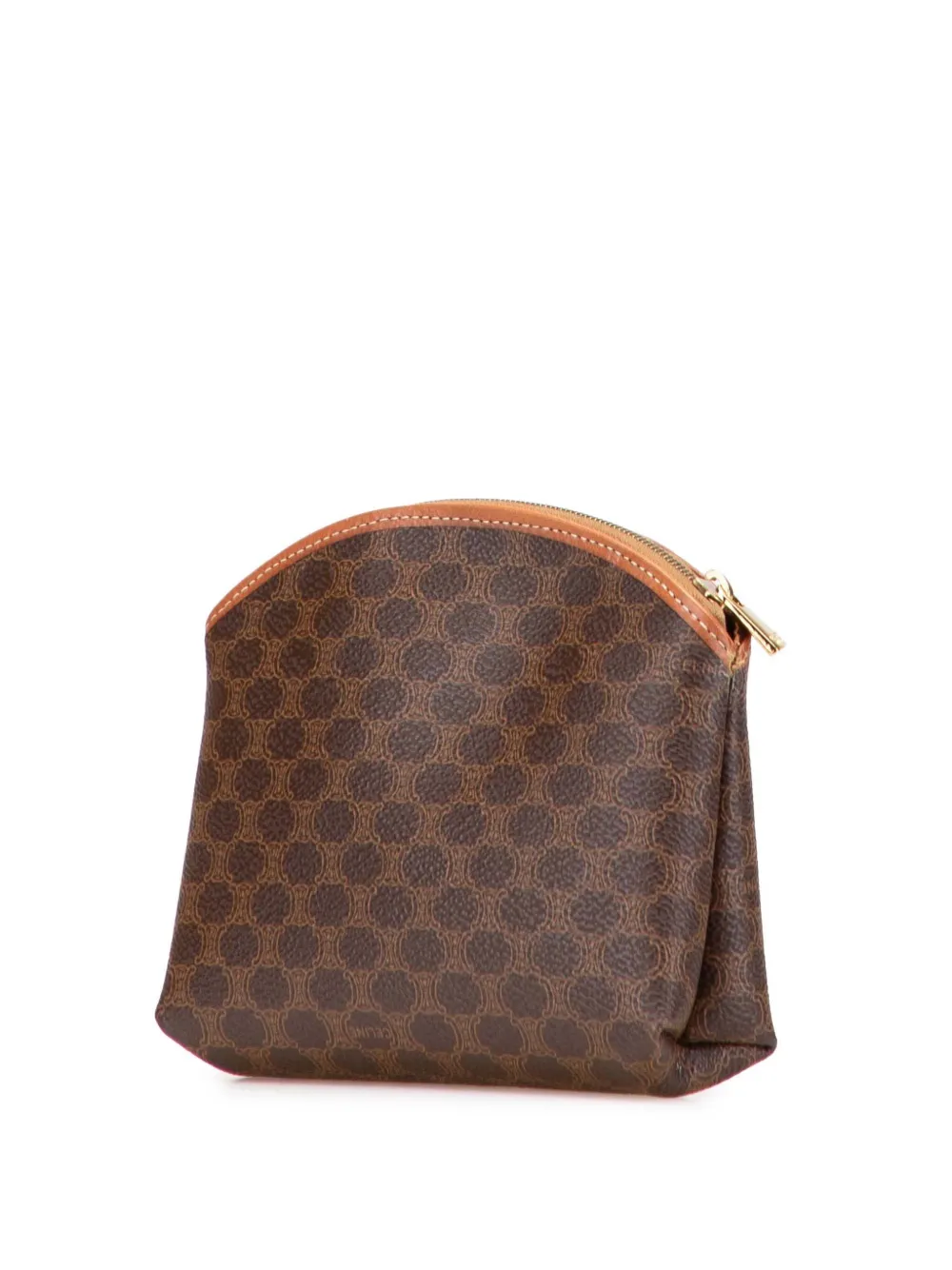 Pre-owned Celine 2000 Macadam Coated Canvas Pouch In Brown