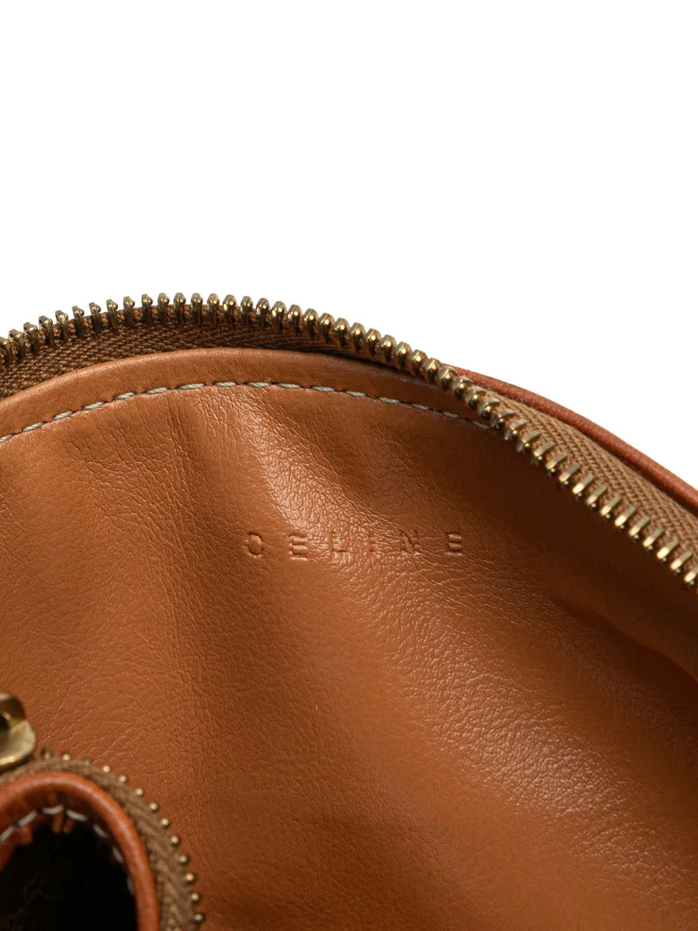 Pre-owned Celine 2000 Macadam Coated Canvas Pouch In Brown