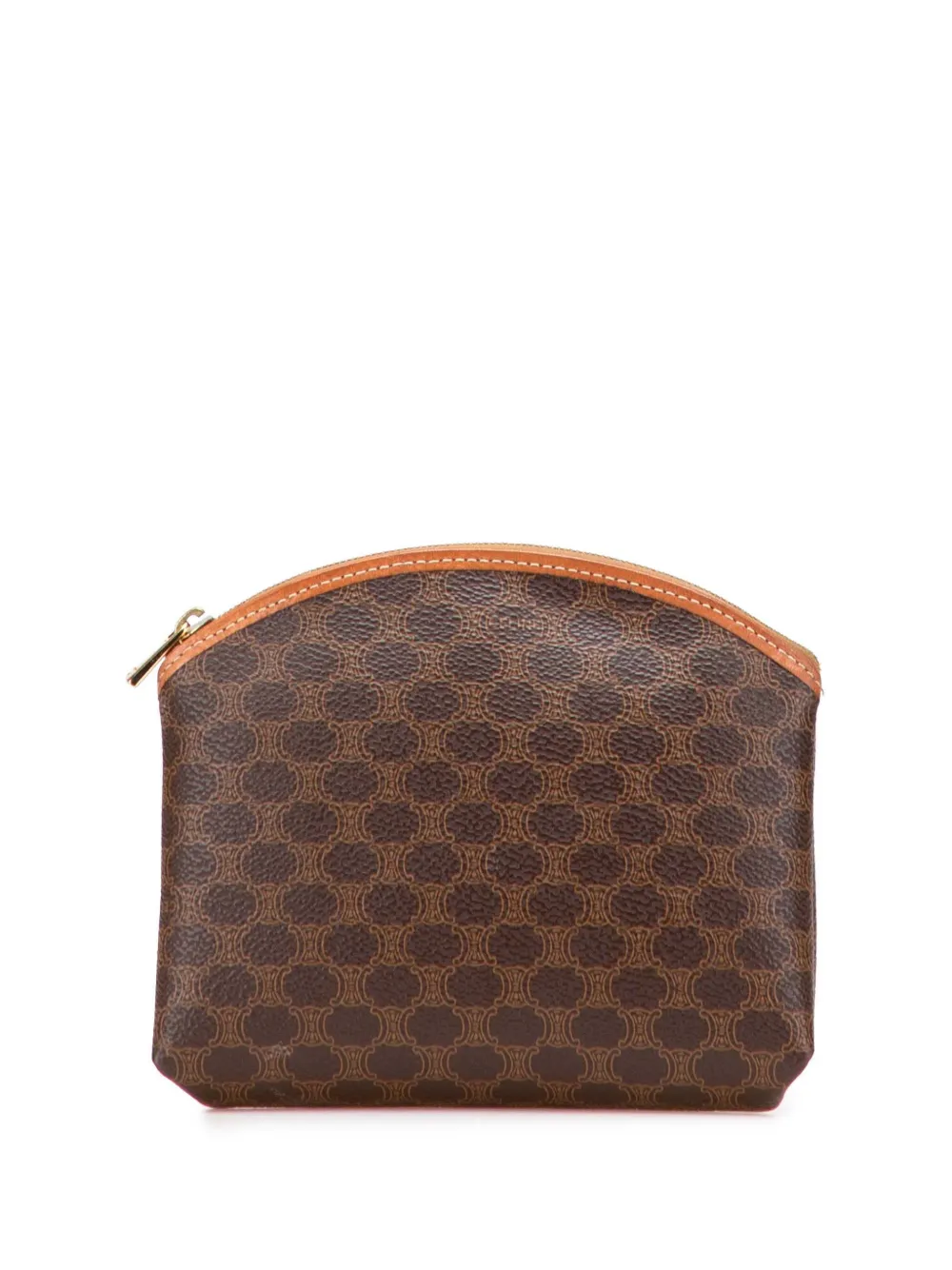 Pre-owned Celine 2000 Macadam Coated Canvas Pouch In Brown