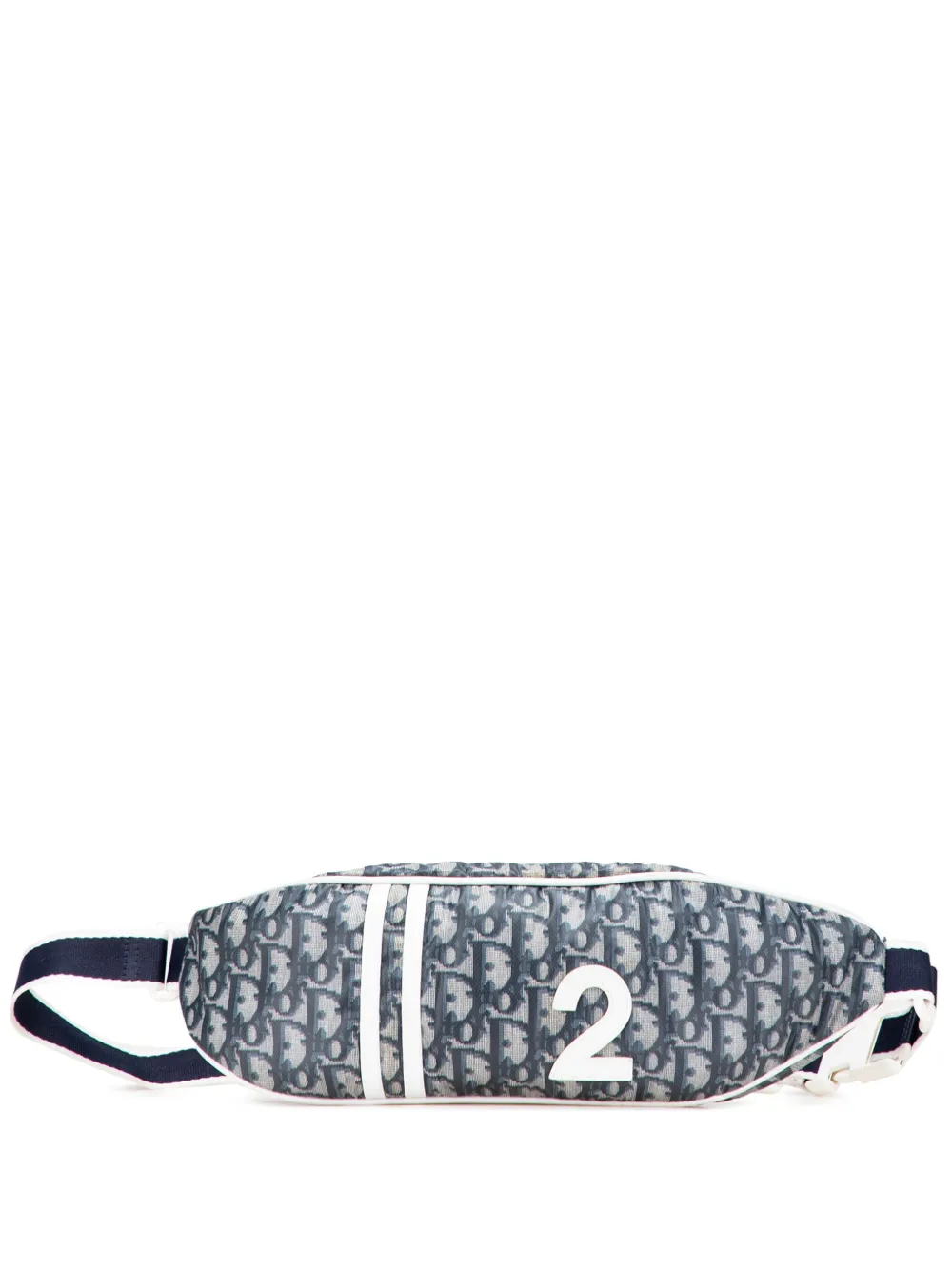 Pre-owned Dior 2003 Issimo Trotter Canvas Belt Bag In Blue