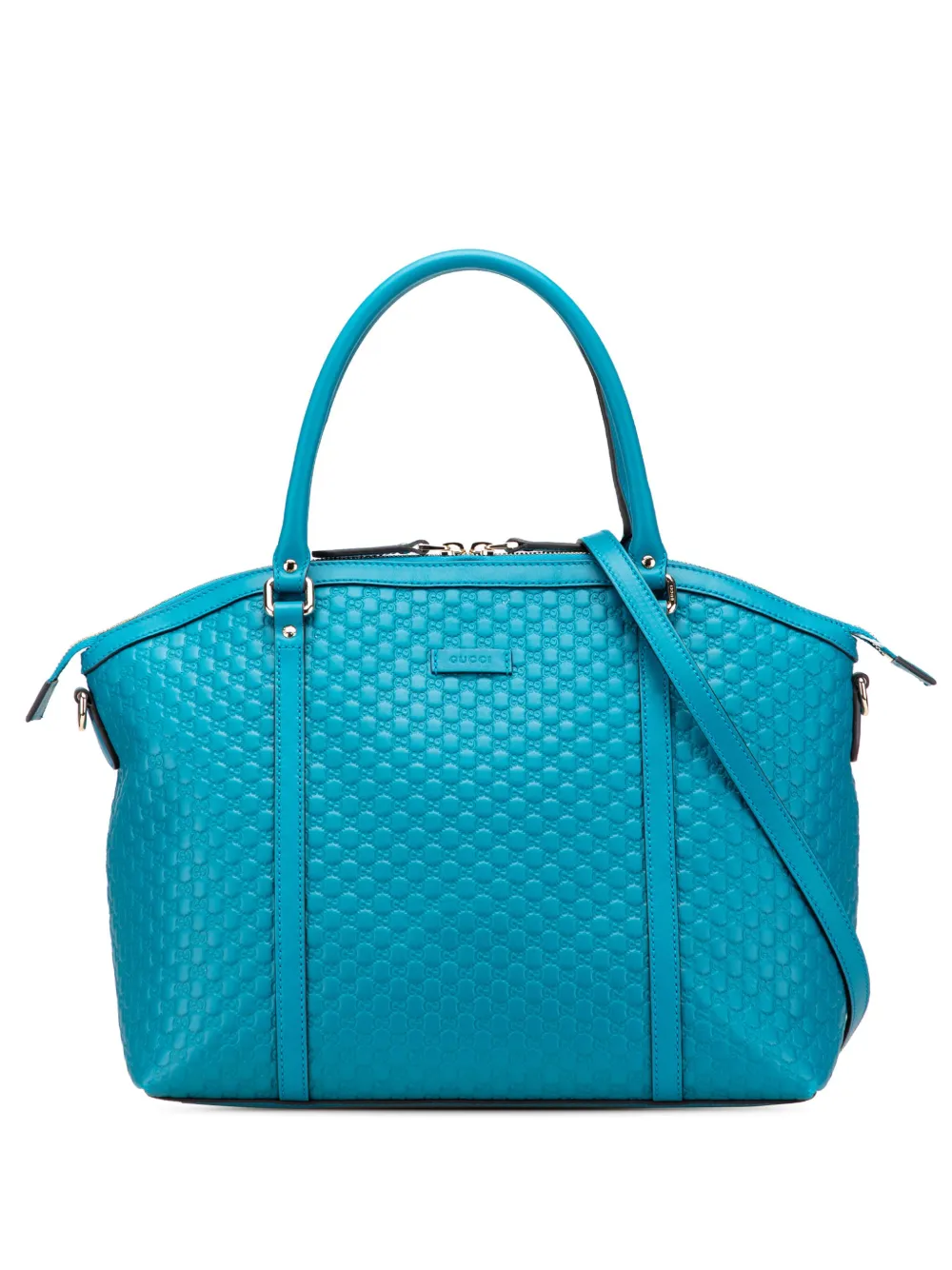 Pre-owned Gucci 2016-2025 Large Microssima Dome Satchel In Blue