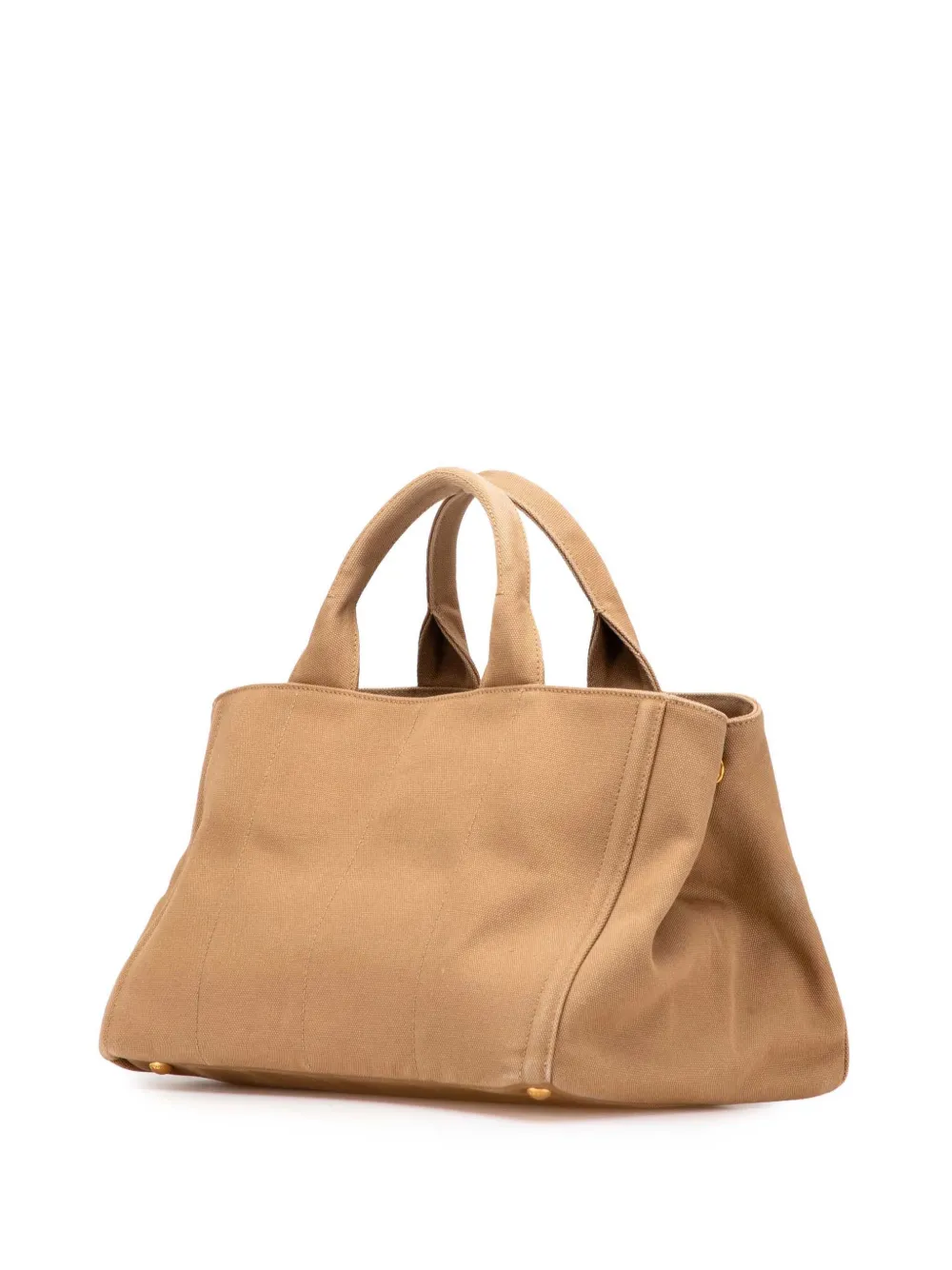 Pre-owned Prada 2013-2025 Canvas Canapa Bijoux Satchel In Brown