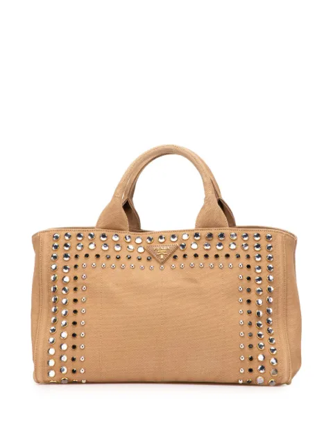Prada Pre-Owned bolsa satchel Canapa Bijoux de lona 2013-2025