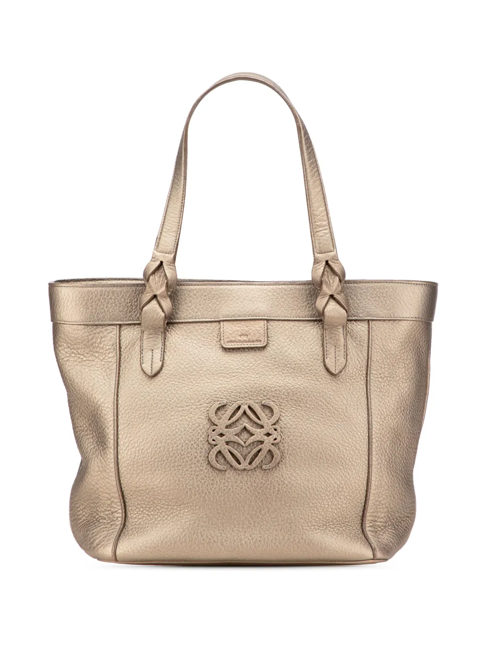 Pre-owned Loewe 2013 Leather Fusta Tote Bag In Gold