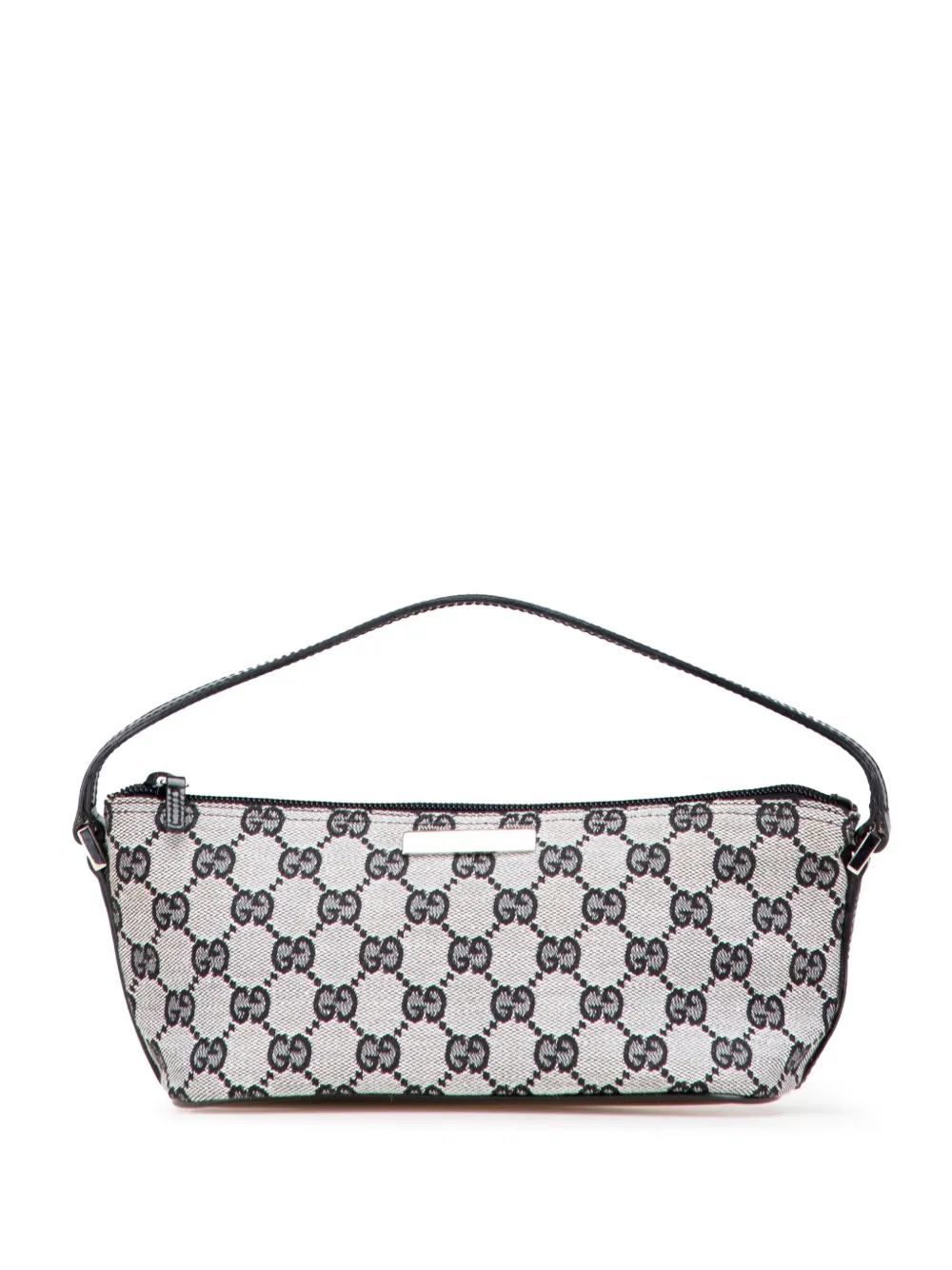 Pre-owned Gucci 2000-2015 Gg Canvas Boat Shoulder Bag In Gray
