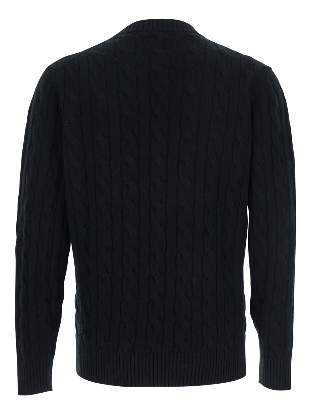 Kangra cable-knit crew-neck sweater - Zwart