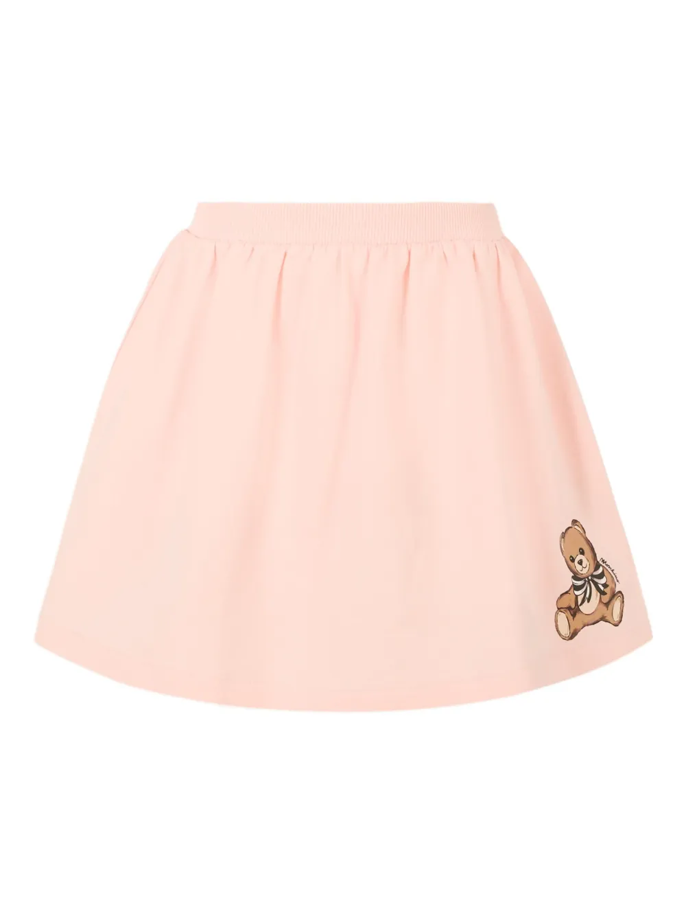 Moschino Kids Katoenen rok met teddybeerprint Roze