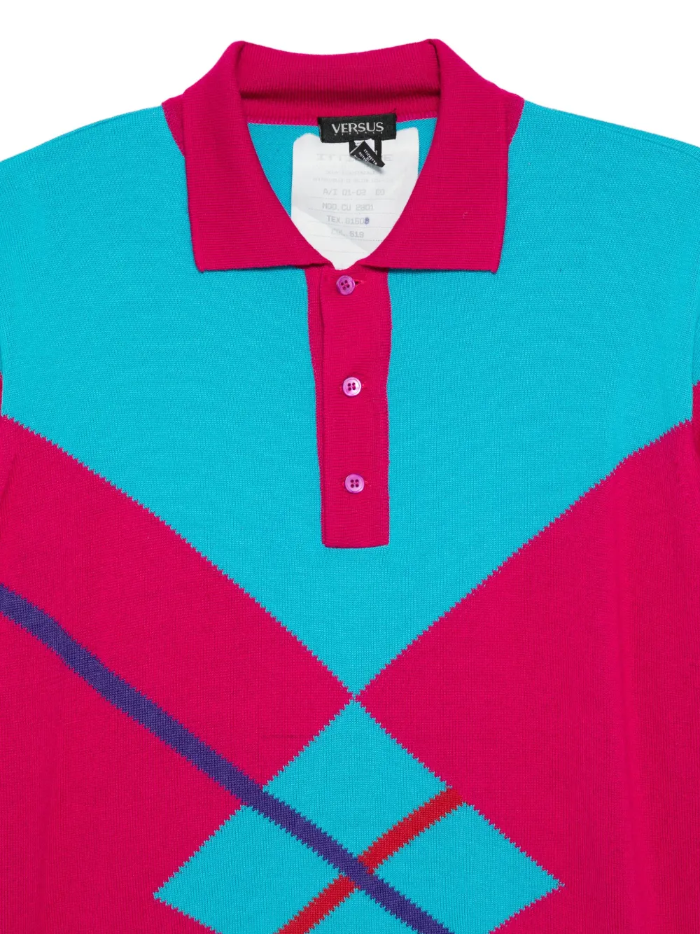 2000s Colour-Block Polo Sweater