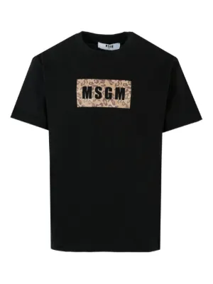 MSGM Kids logo-print T-shirt | Black | FARFETCH