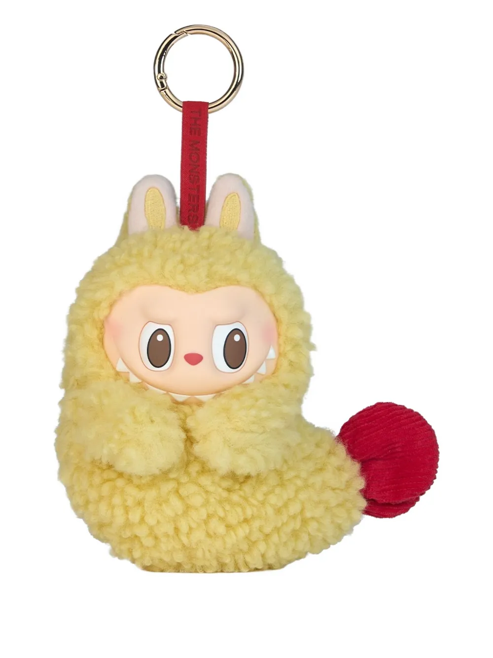 LABUBU fluffy rabbit keyring Geel