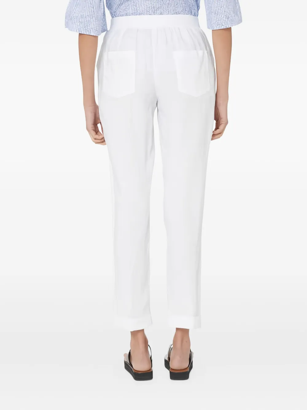 Rosso 35 Linen Straight-leg Trousers In White
