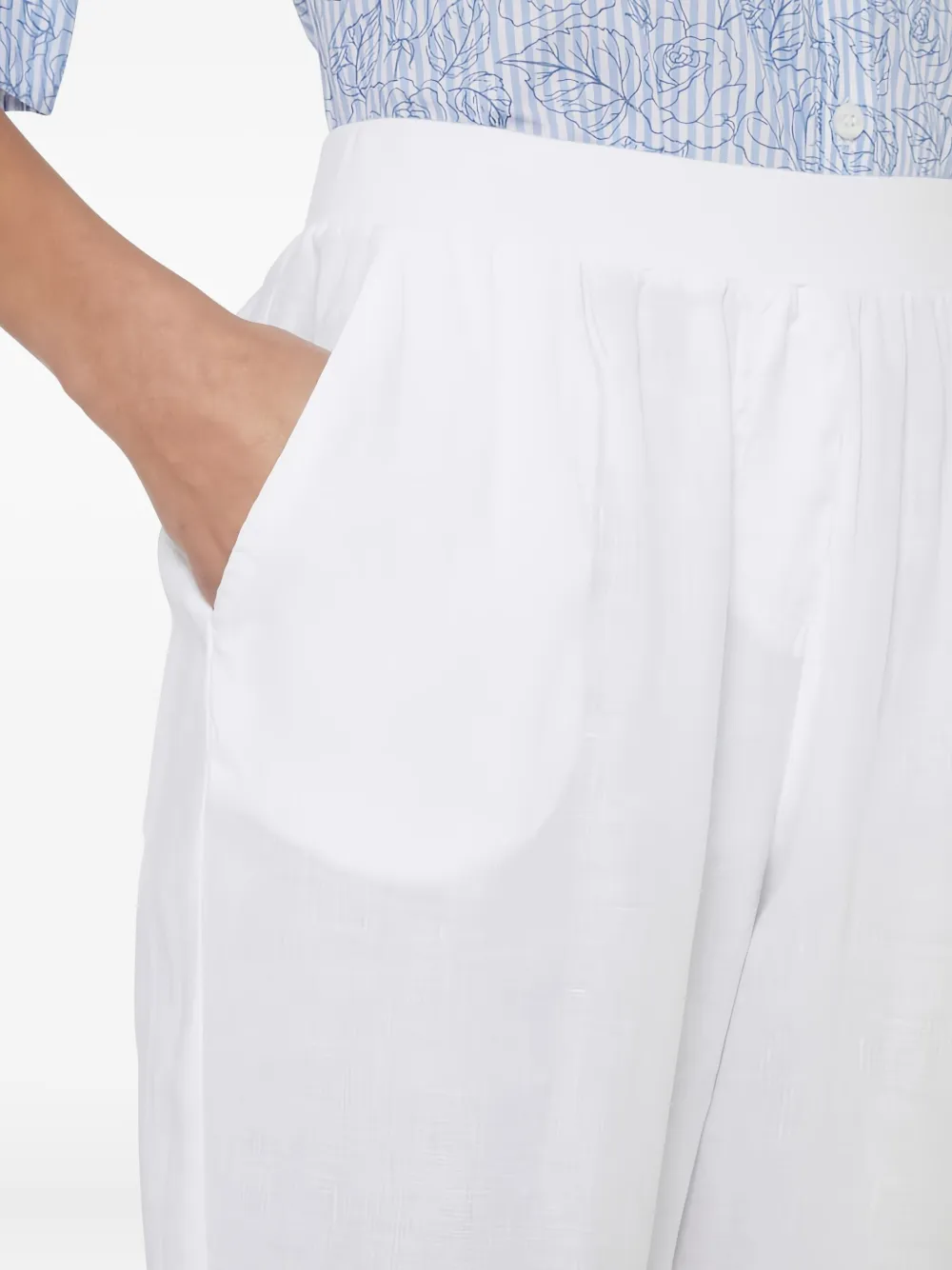 Rosso 35 Linen Straight-leg Trousers In White