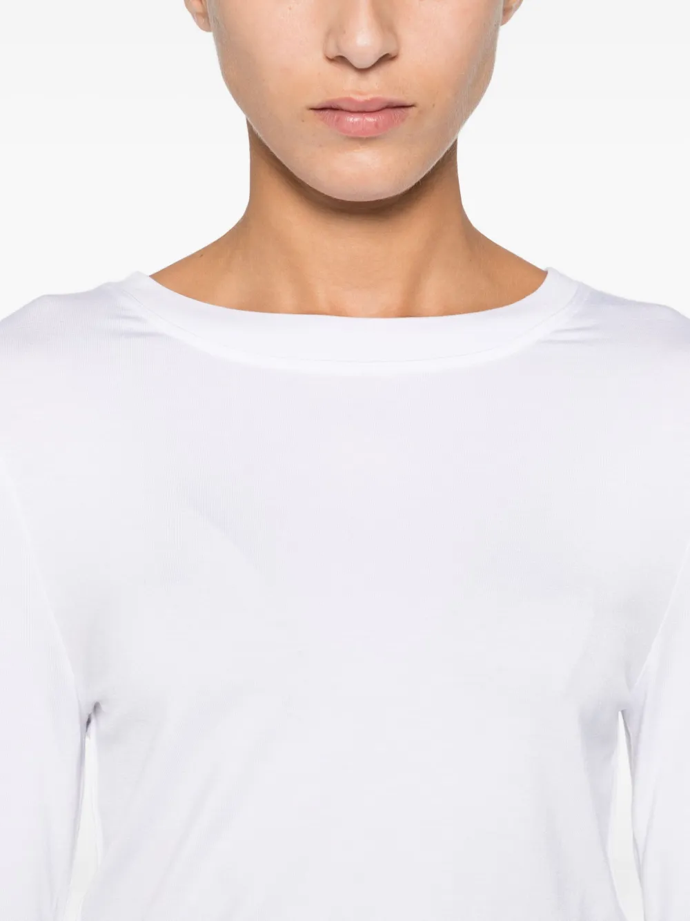 Alpha Studio Crew-neck Long-sleeve T-shirt In White