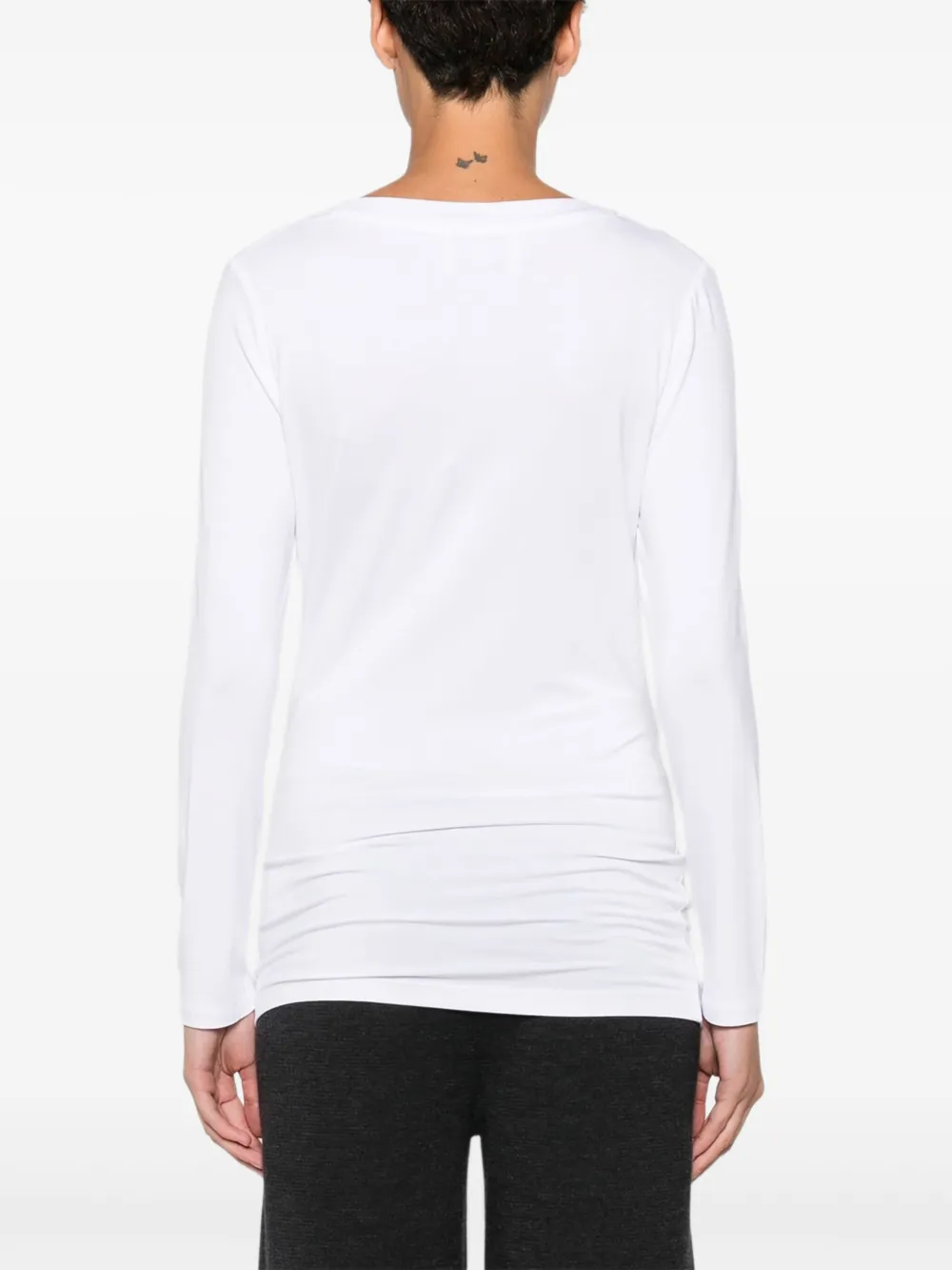 Alpha Studio Crew-neck Long-sleeve T-shirt In White