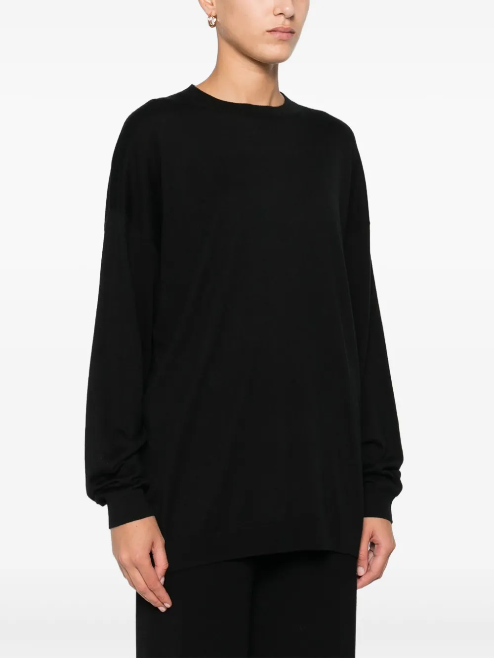 Alpha Studio Round-neck Jumper In Black