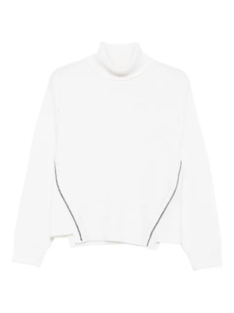 ALPHA STUDIO contrast-stitching turtleneck sweater
