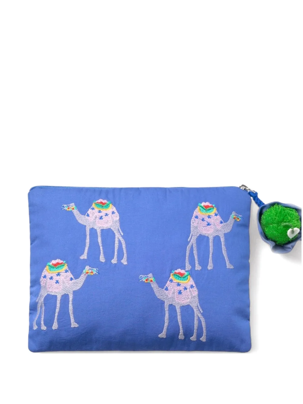 NIMO WITH LOVE Ortiga Clutch mit Kamelstickerei - Blau