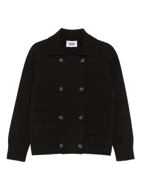 ALPHA STUDIO double-breasted patch-pocket cardigan