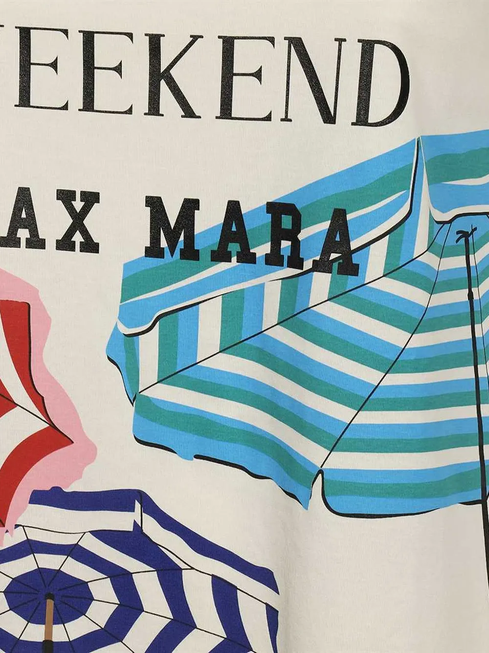 Weekend Max Mara umbrella-print cotton T-shirt Beige