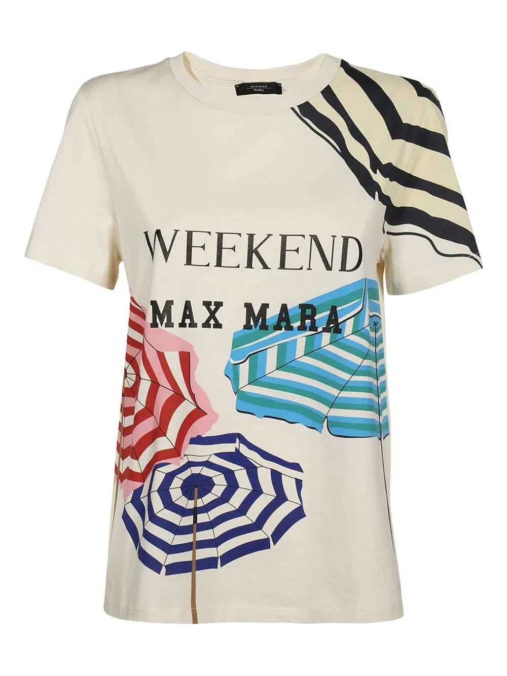Weekend Max Mara umbrella-print cotton T-shirt Beige