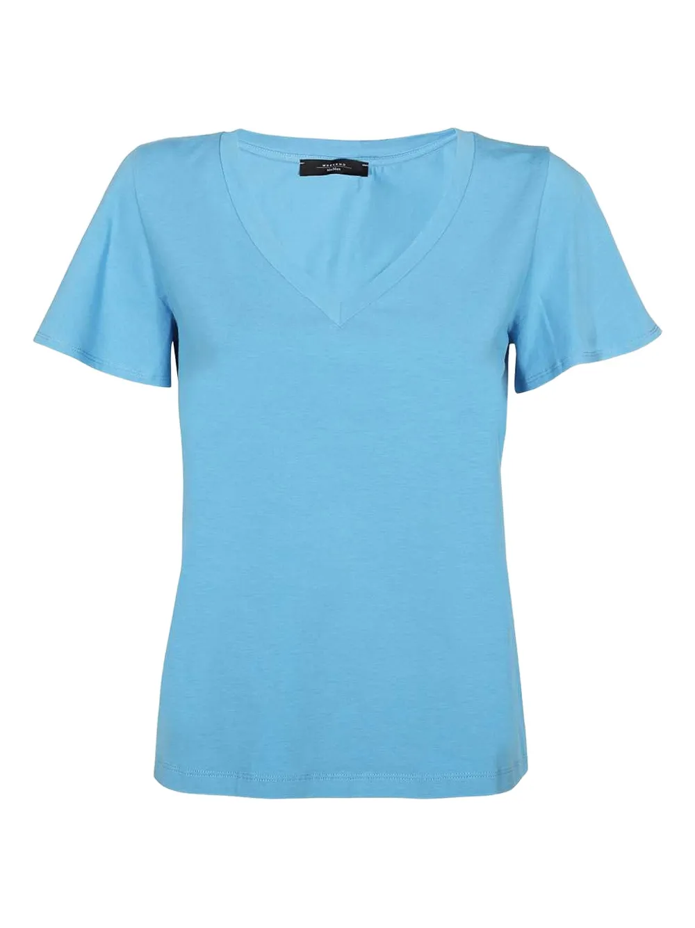 Weekend Max Mara V-neck ruffled-sleeve T-shirt Blauw