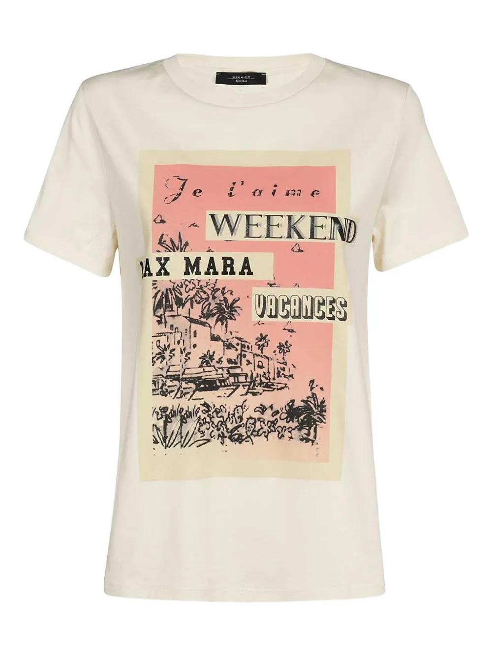 Weekend Max Mara graphic-print cotton T-shirt Beige