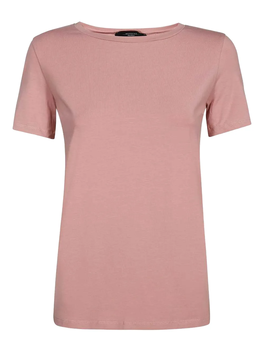 ribbed-neckline T-shirt