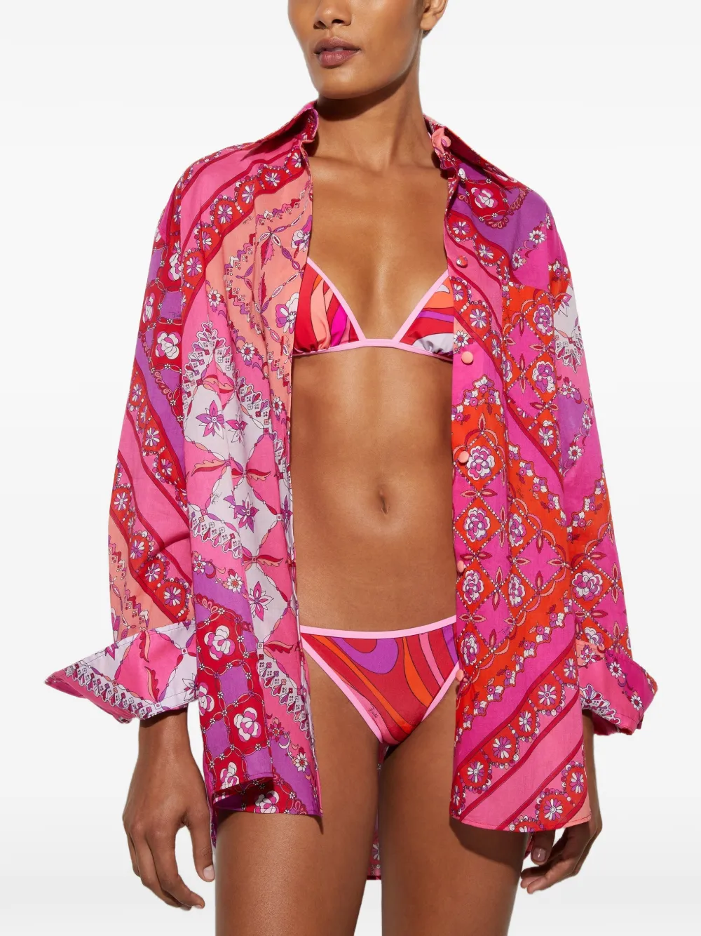 PUCCI Festa blouse met print Roze