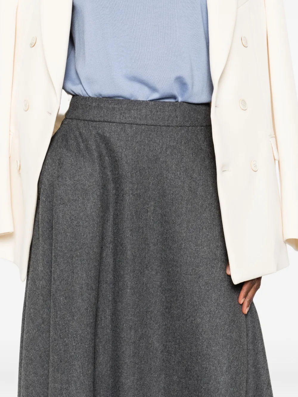Max Mara flared midi skirt Grijs