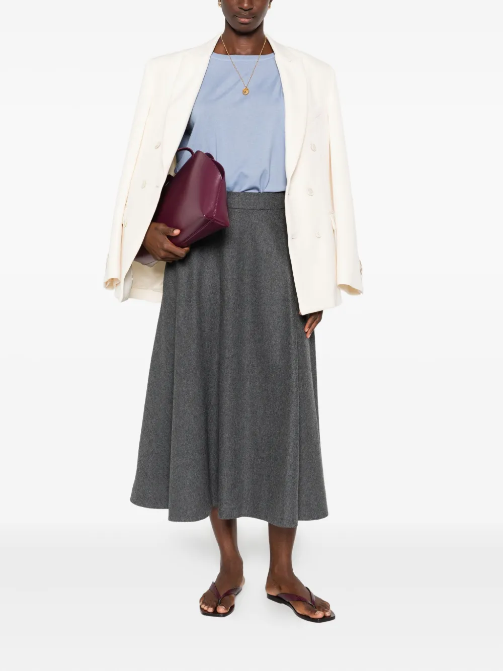 Max Mara flared midi skirt - Grijs