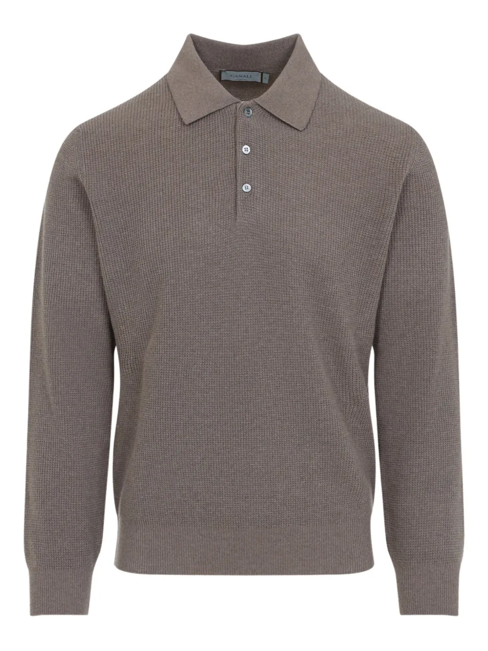 Canali waffle-knit polo shirt Grijs