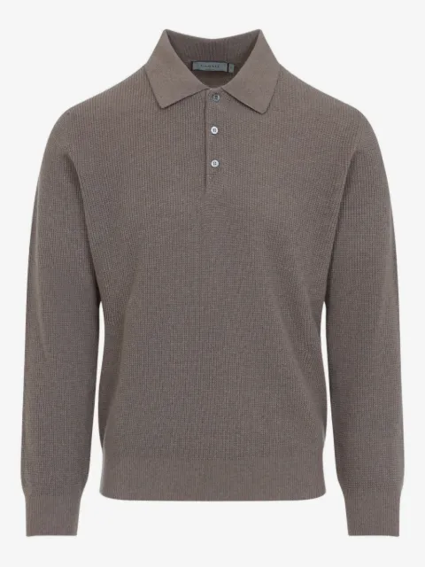 Canali waffle-knit polo shirt