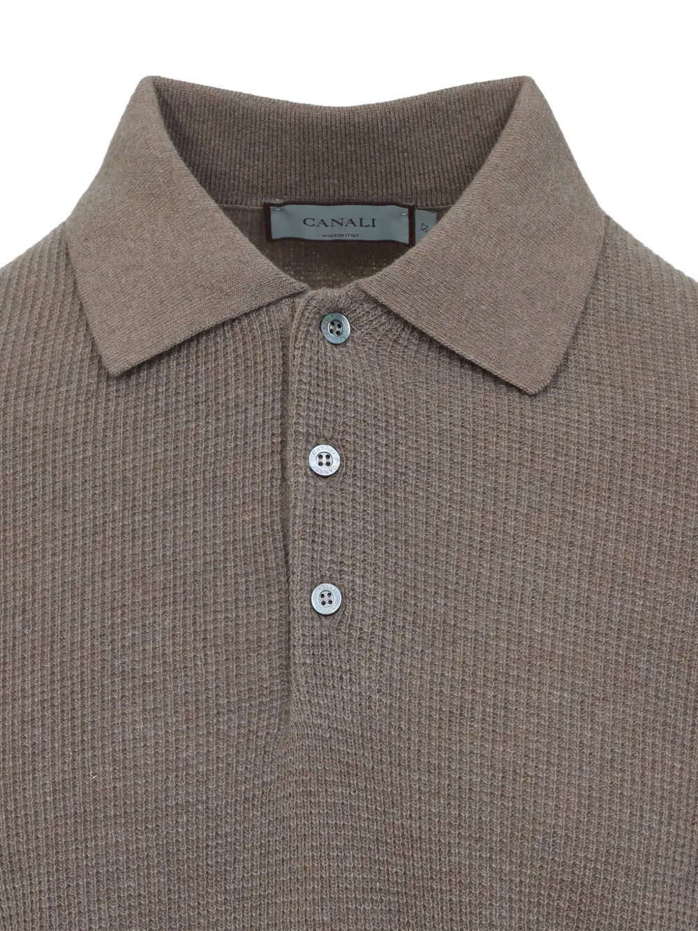 Canali waffle-knit polo shirt Grijs