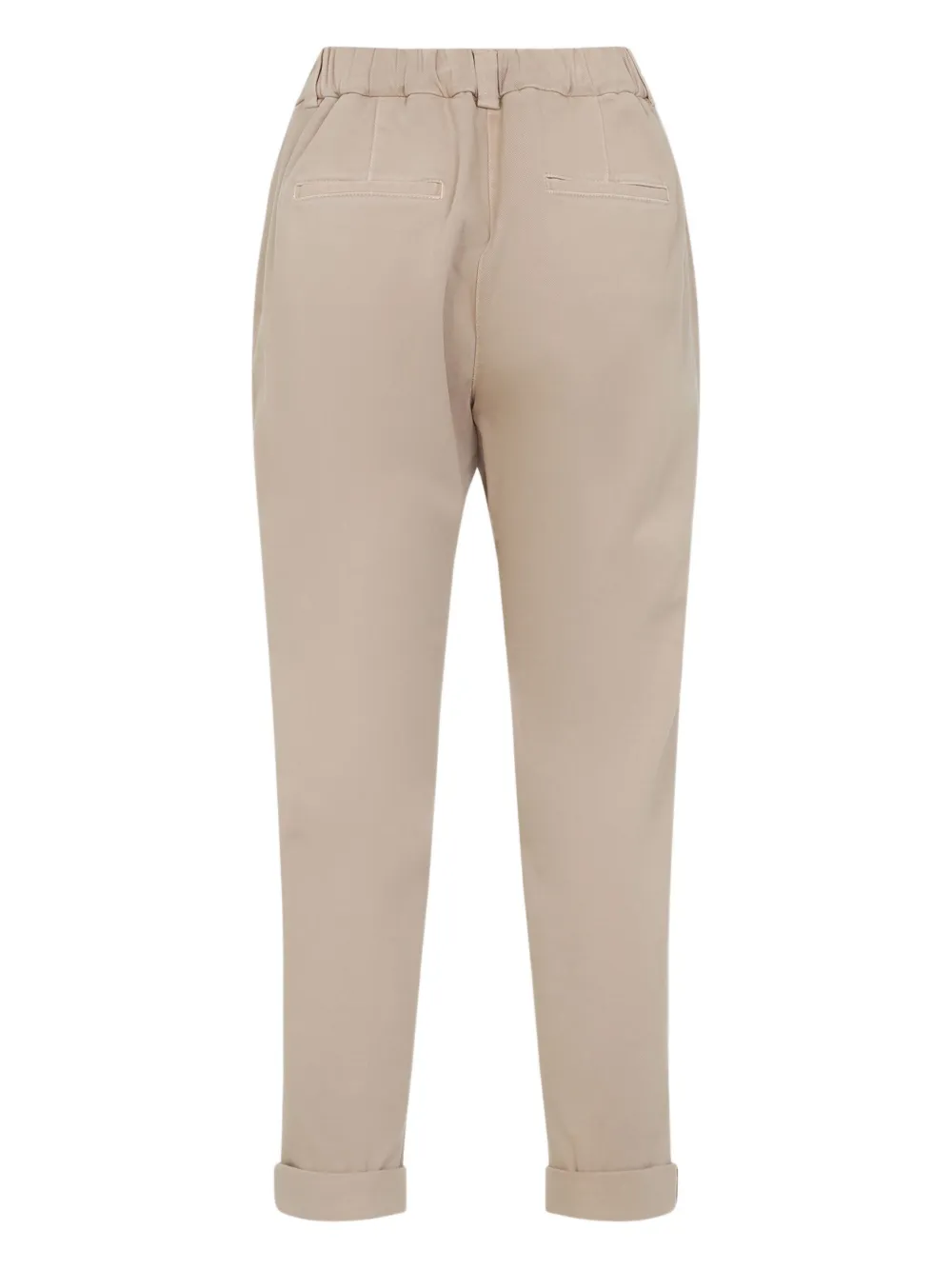 Peserico cuffed cotton trousers Beige