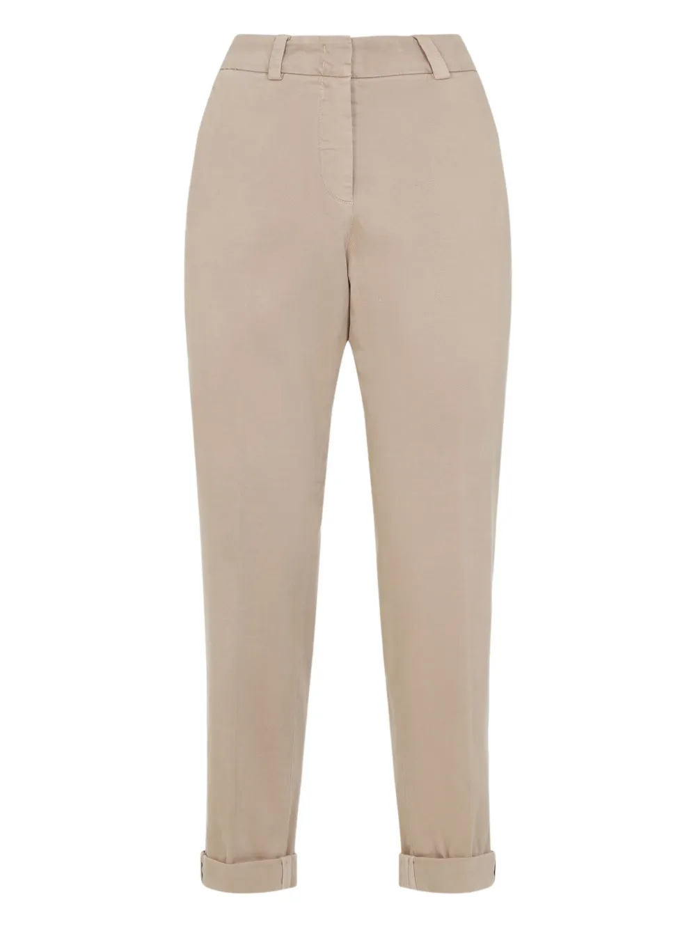 Peserico cuffed cotton trousers Beige