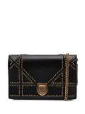 Christian Dior Pre-Owned 2017 Calfskin Studded Diorama Wallet on Chain crossbody bag - Black