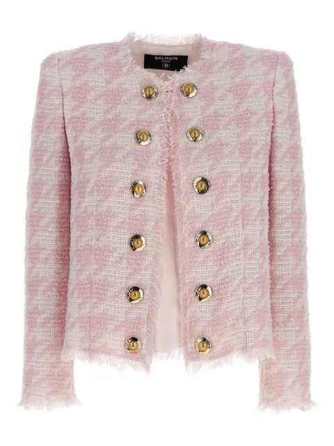 Balmain 粗花呢磨损边西装夹克