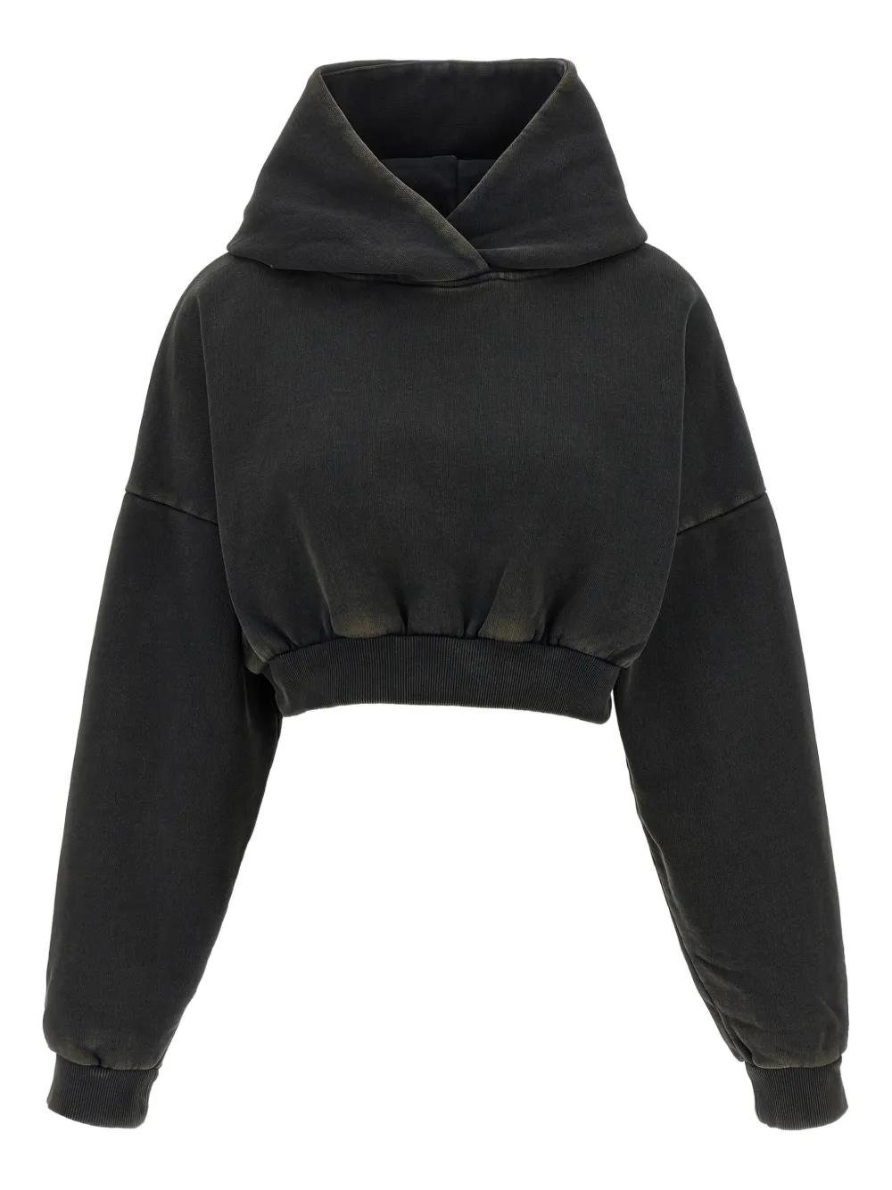 elastic-waistband hoodie