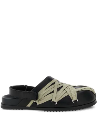Rick Owens Granola lace-up Leather Clogs | Black | FARFETCH JO