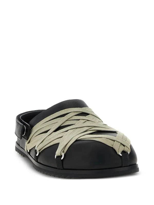 Rick Owens Granola lace-up Leather Clogs | Black | FARFETCH