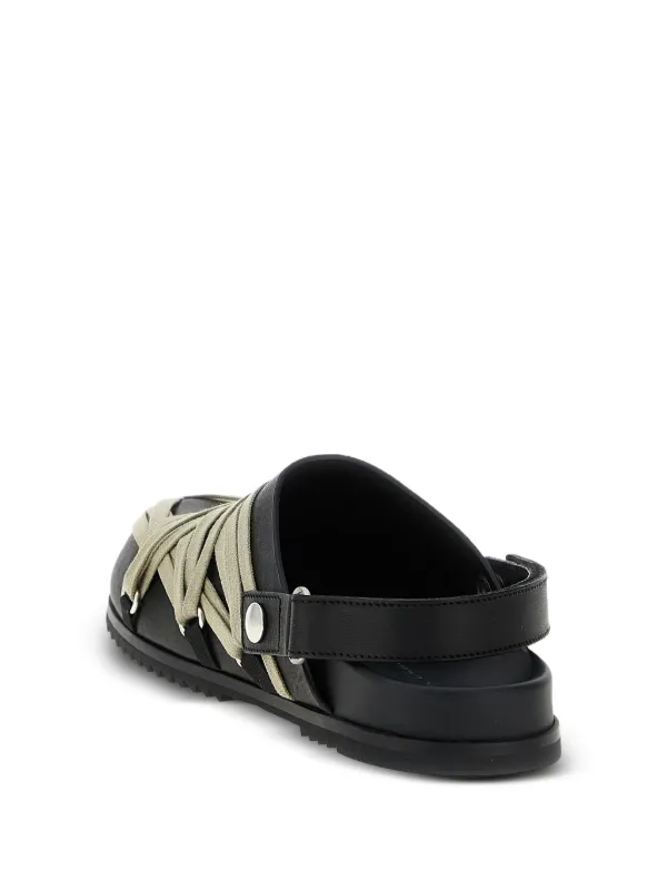 Rick Owens Granola lace-up Leather Clogs | Black | FARFETCH