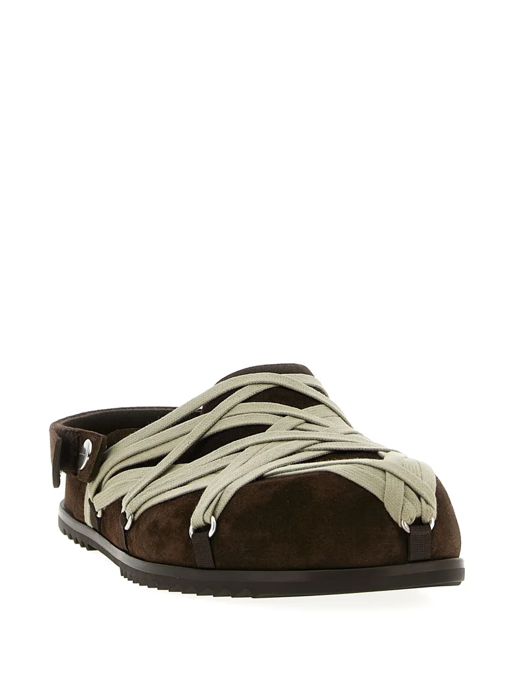 Rick Owens Megalace lace-up mules Brown