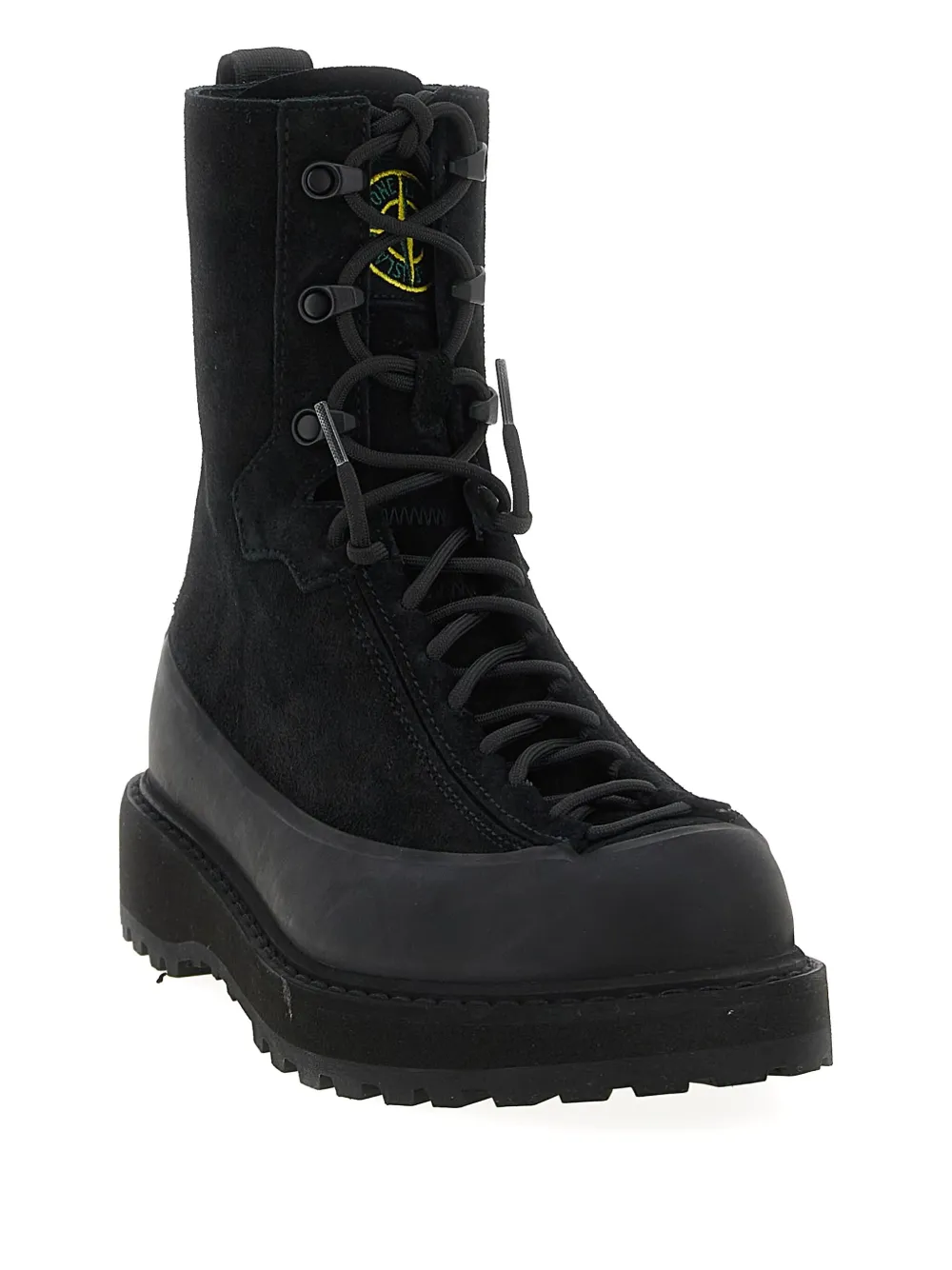Stone Island S100110 lace-up rubber-sole hiking boots Black