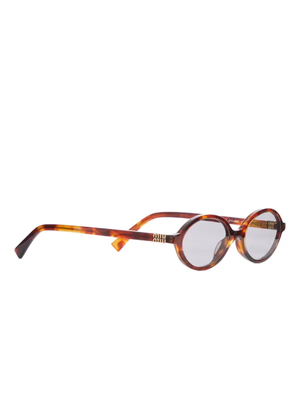 Miu Miu Eyewear オーバルフレーム サングラス | ブラウン | FARFETCH JP