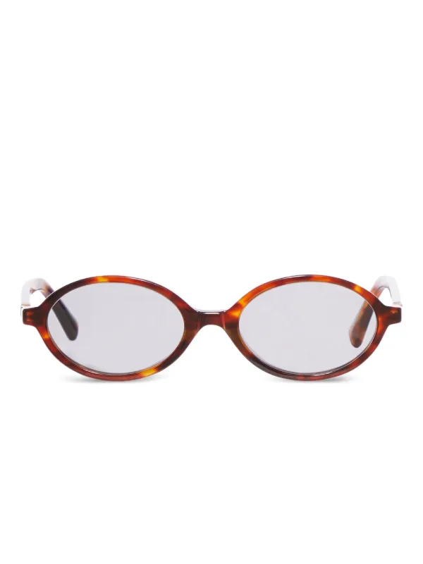 Miu Miu Eyewear オーバルフレーム サングラス | ブラウン | FARFETCH JP