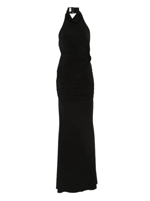 THE ANDAMANE Stella halter-neck draped maxi dress