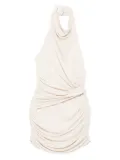 THE ANDAMANE Stella halter-neck ruched dress - Neutrals