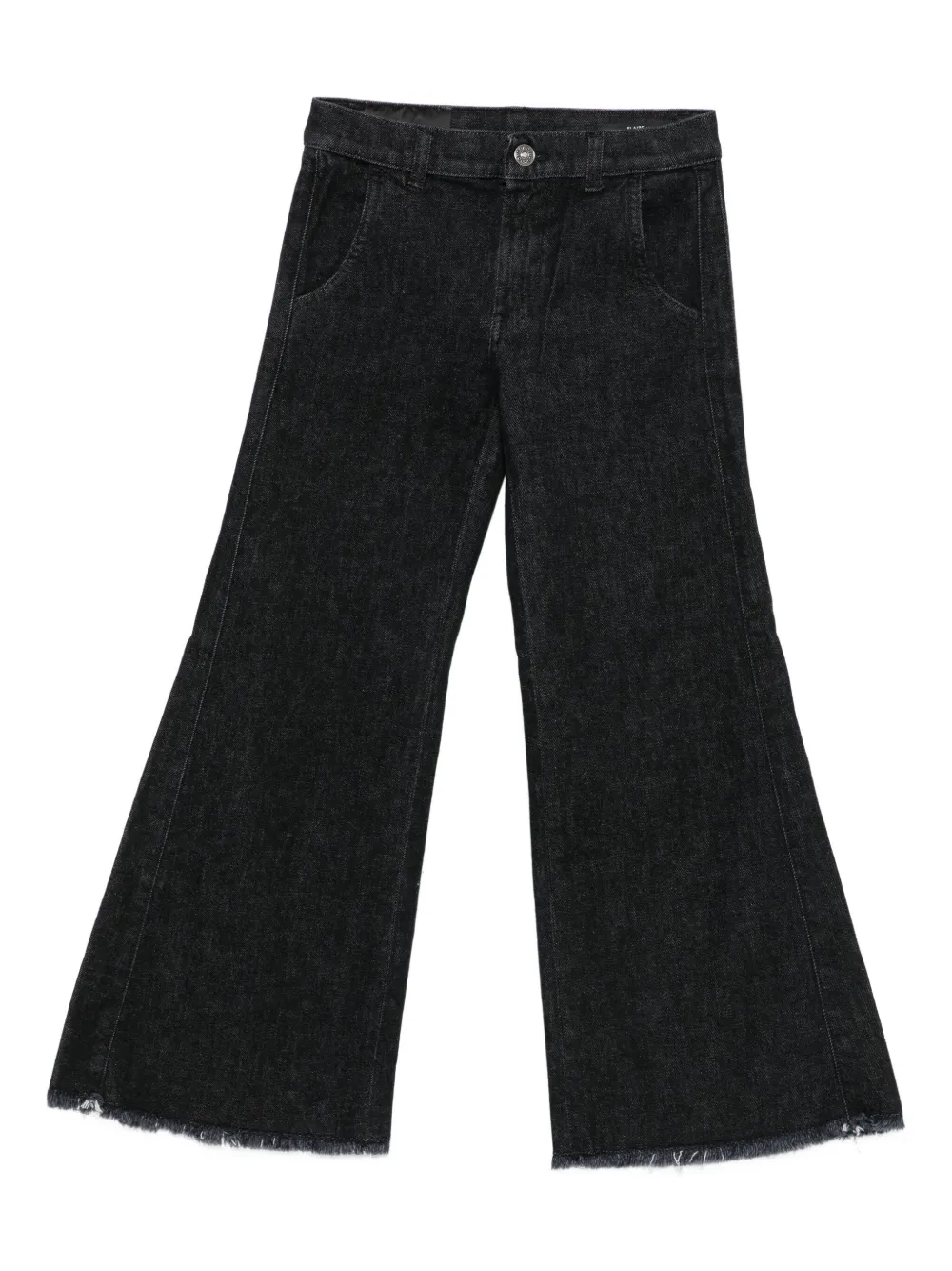DONDUP KIDS frayed-hem flared trousers Zwart